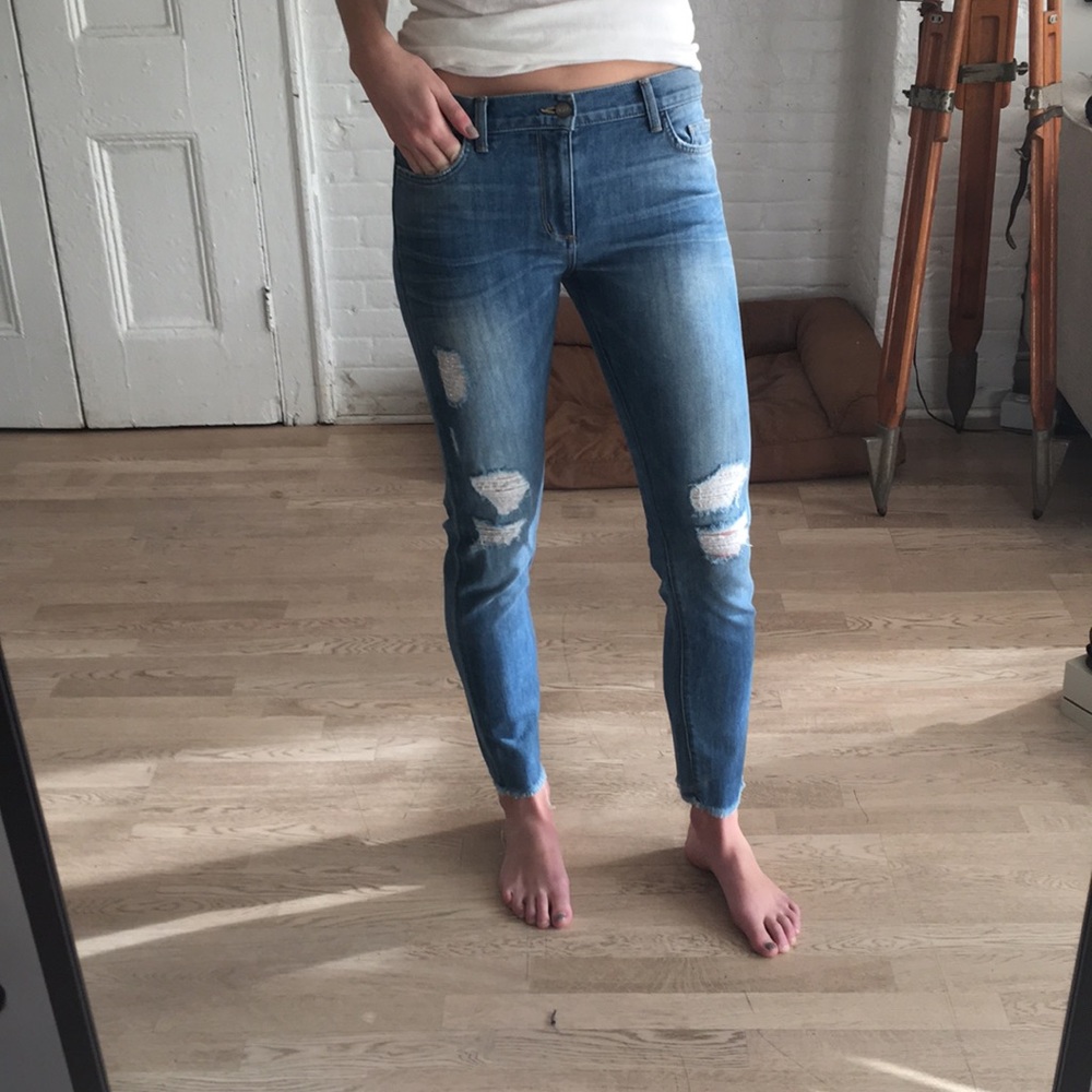 Siwy Mid Rise Ripped Skinny Jeans